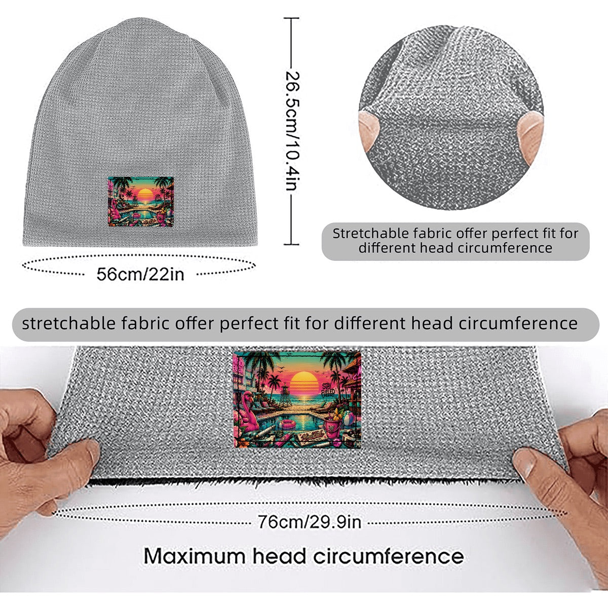 Waffle Knit Pullover Hat