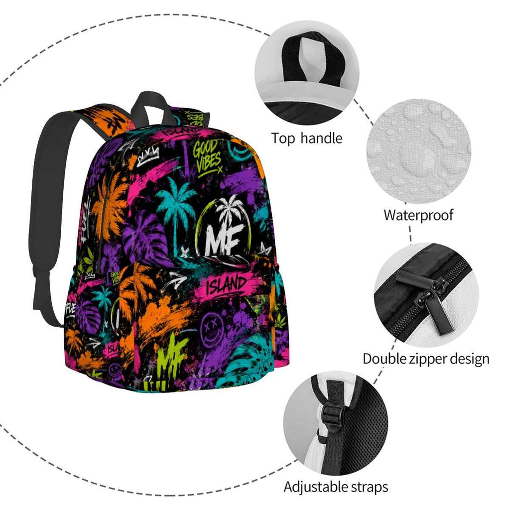 Large Capacity Oxford Backpack with Cloth Side Pockets