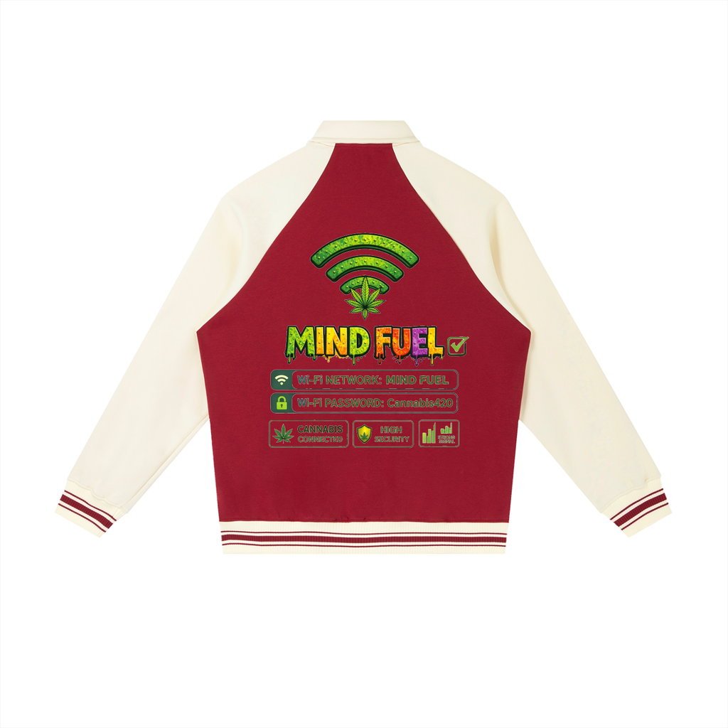 Contrast Raglan Sleeve Baseball Jacket