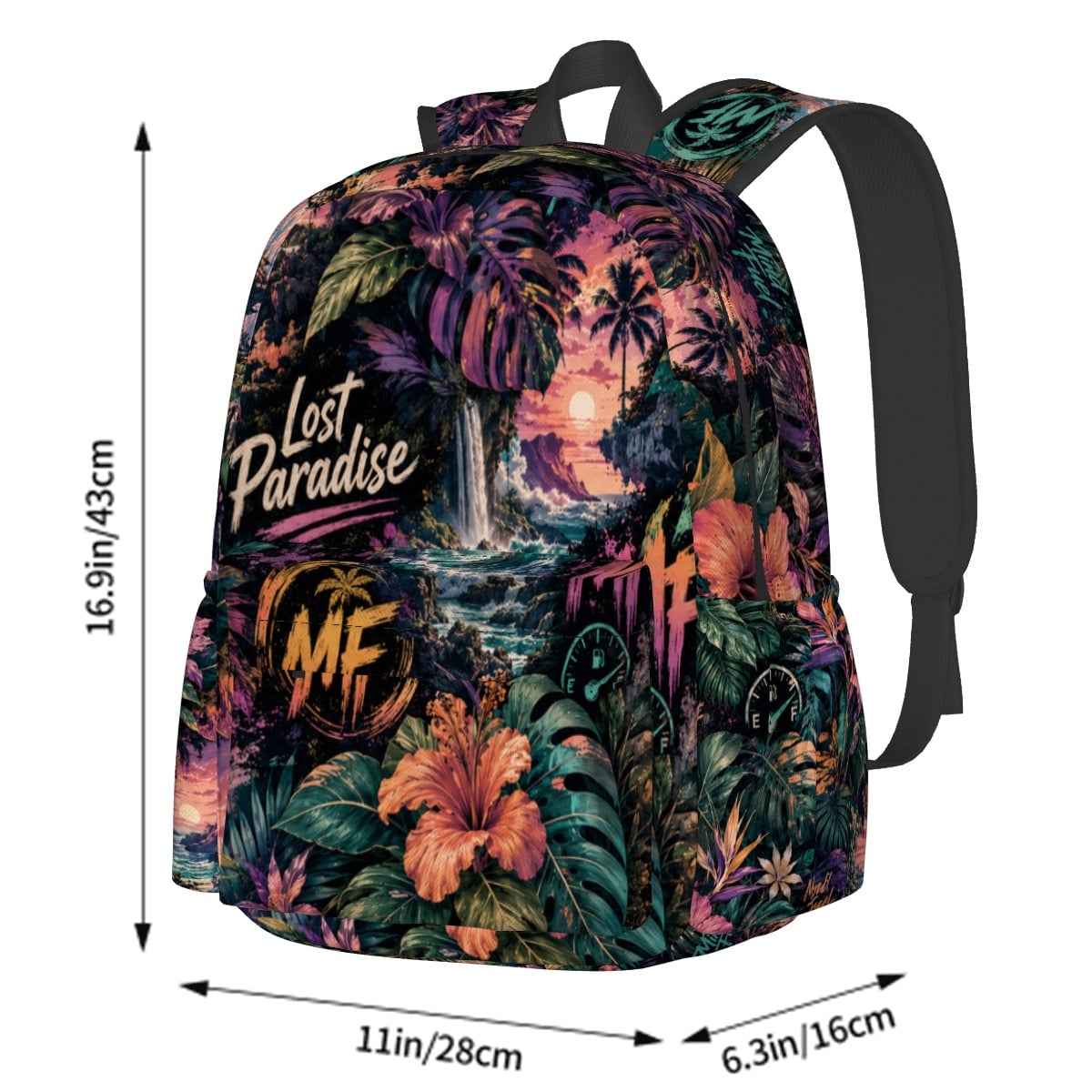 Large Capacity Oxford Backpack with Cloth Side Pockets