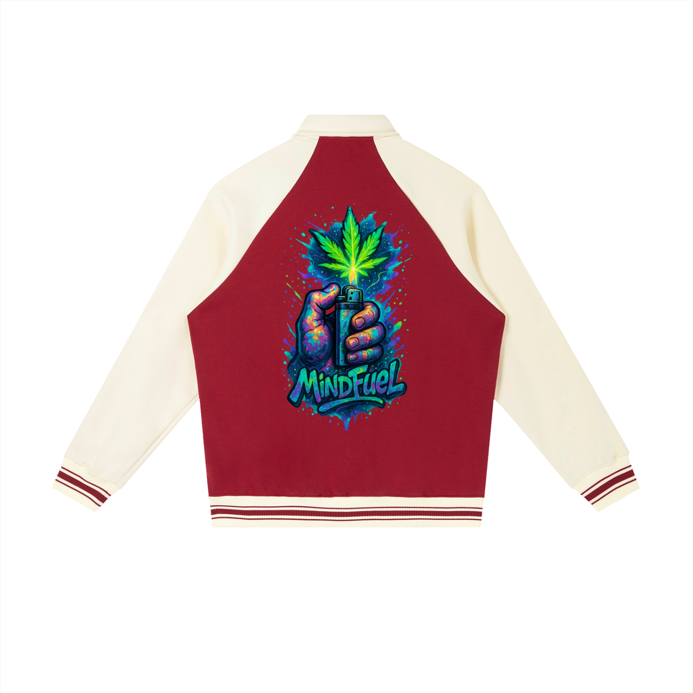 Contrast Raglan Sleeve Baseball Jacket
