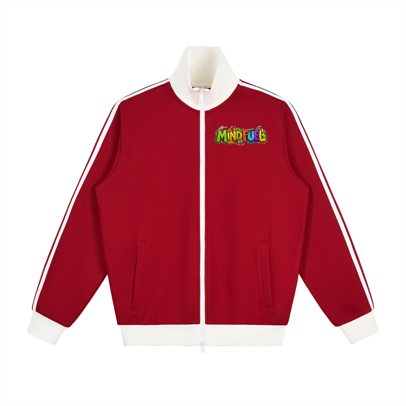 Contrast Side Stripe Fleece Track Jacket