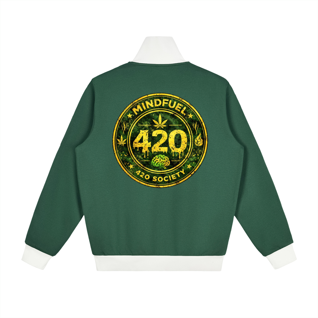 Contrast Side Stripe Fleece Track Jacket