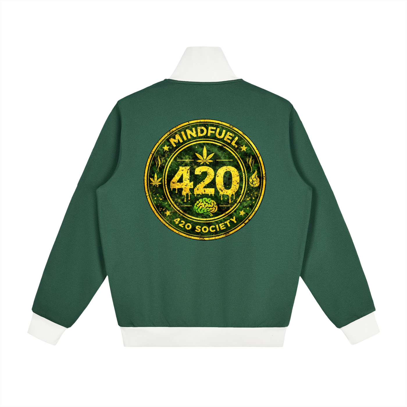 Contrast Side Stripe Fleece Track Jacket