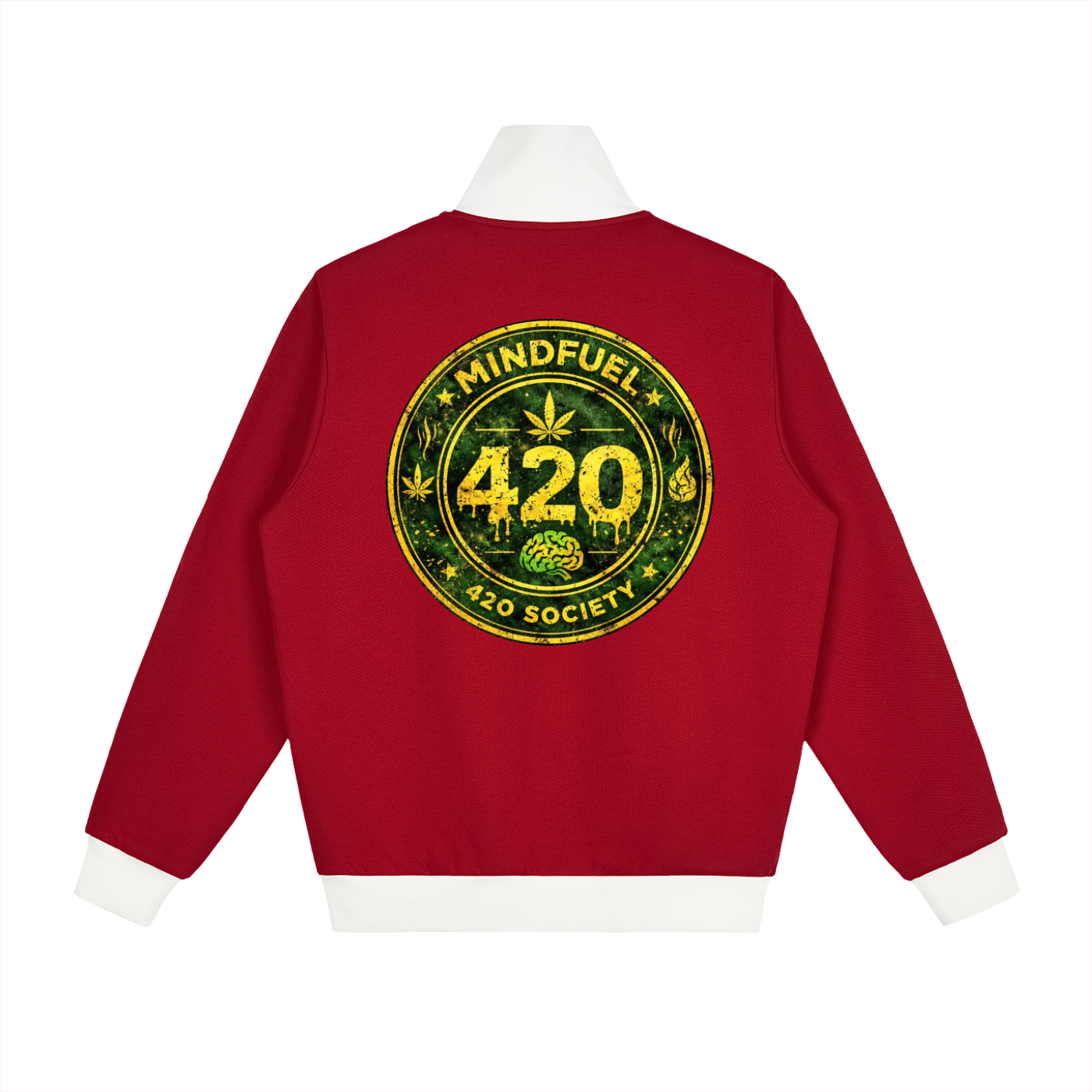 Contrast Side Stripe Fleece Track Jacket