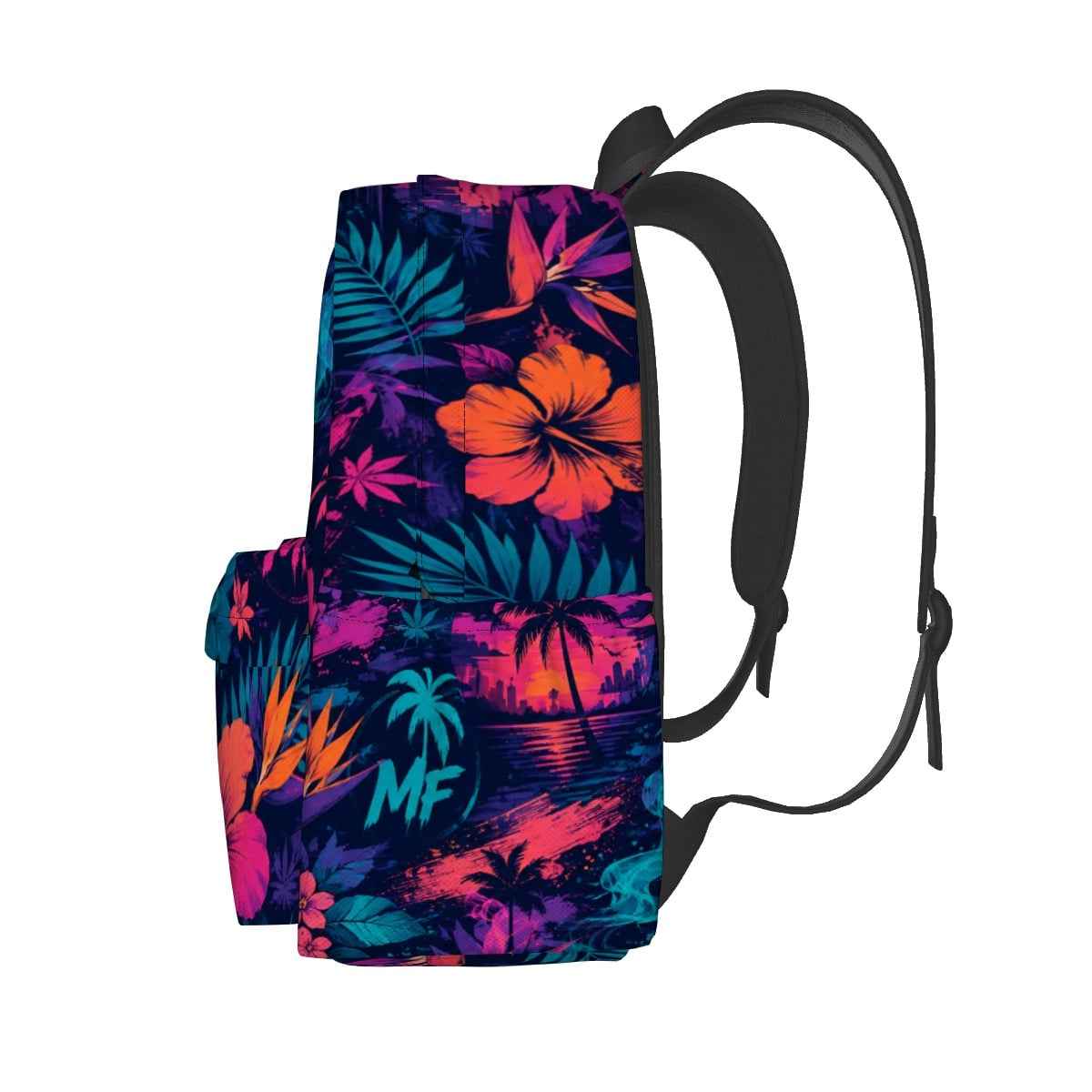 Large Capacity Oxford Backpack with Cloth Side Pockets