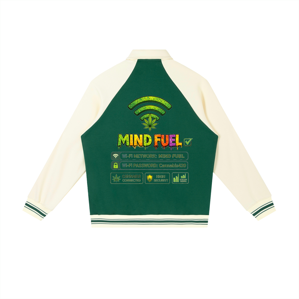 Contrast Raglan Sleeve Baseball Jacket