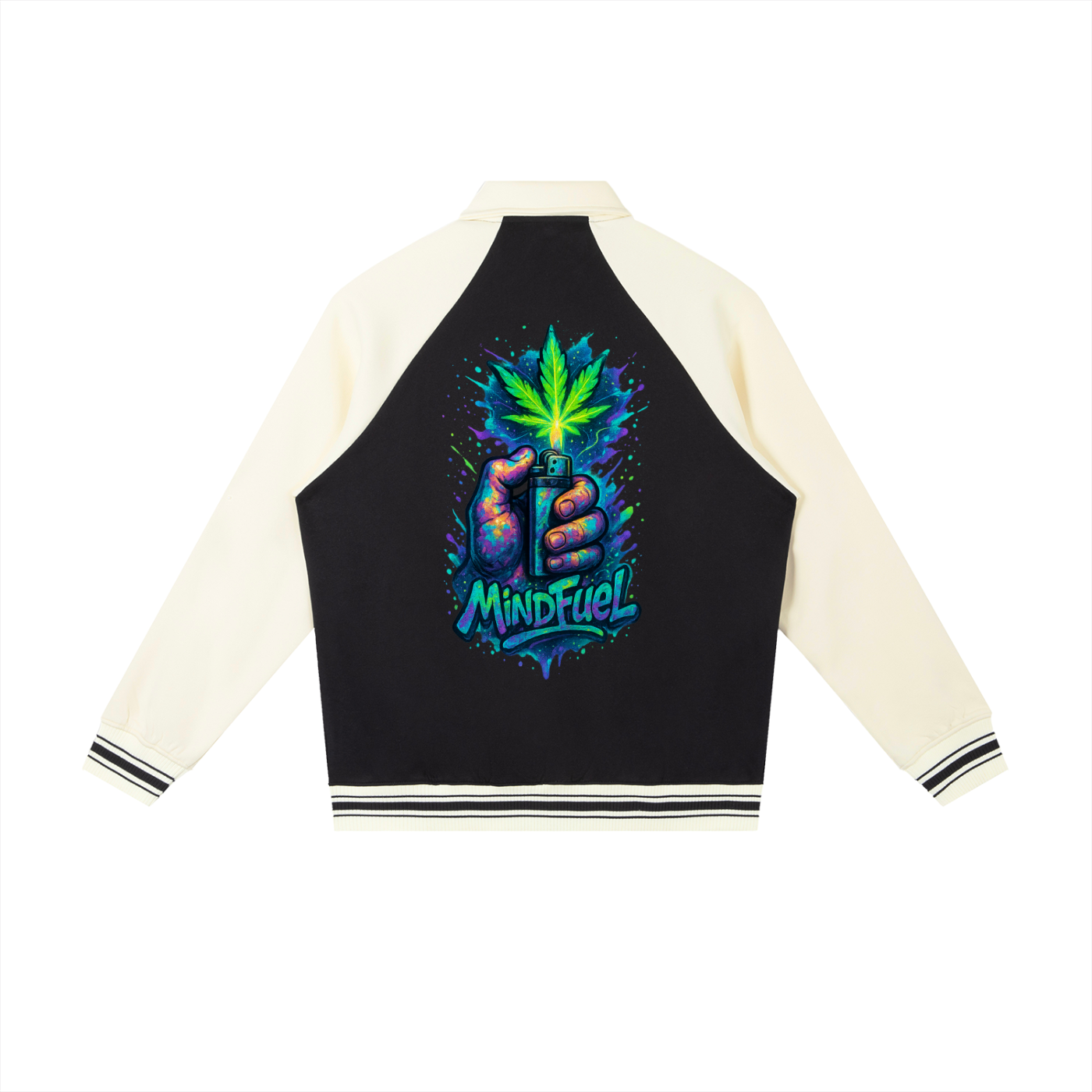 Contrast Raglan Sleeve Baseball Jacket