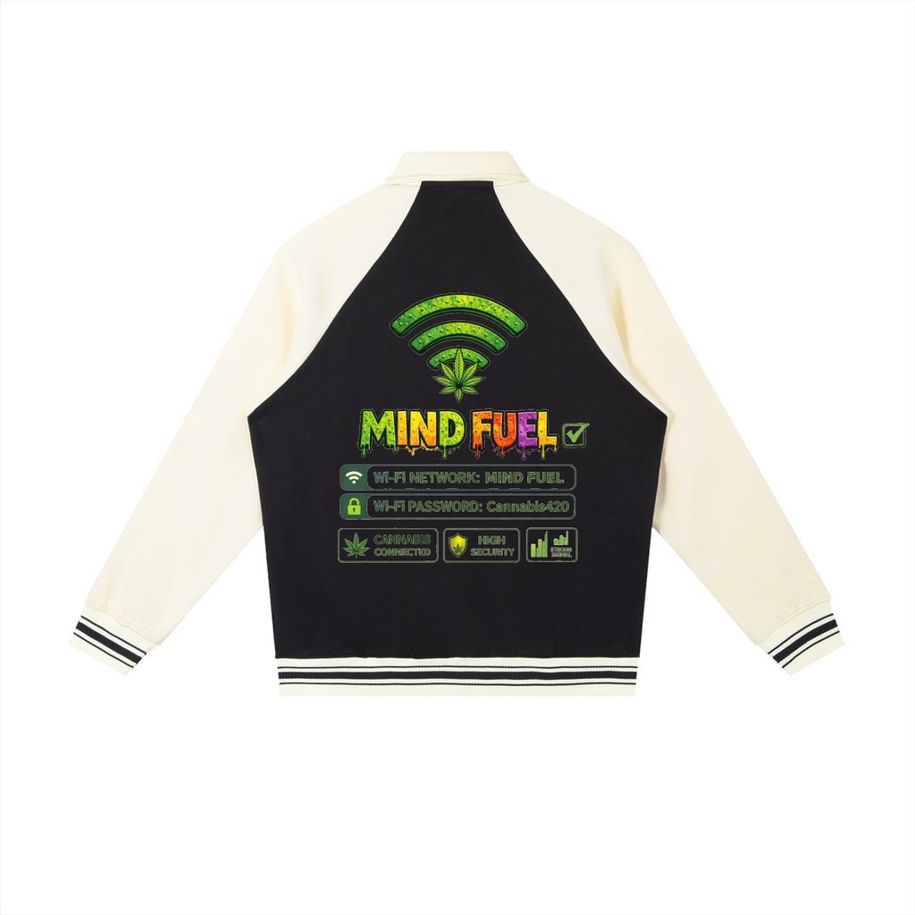 Contrast Raglan Sleeve Baseball Jacket